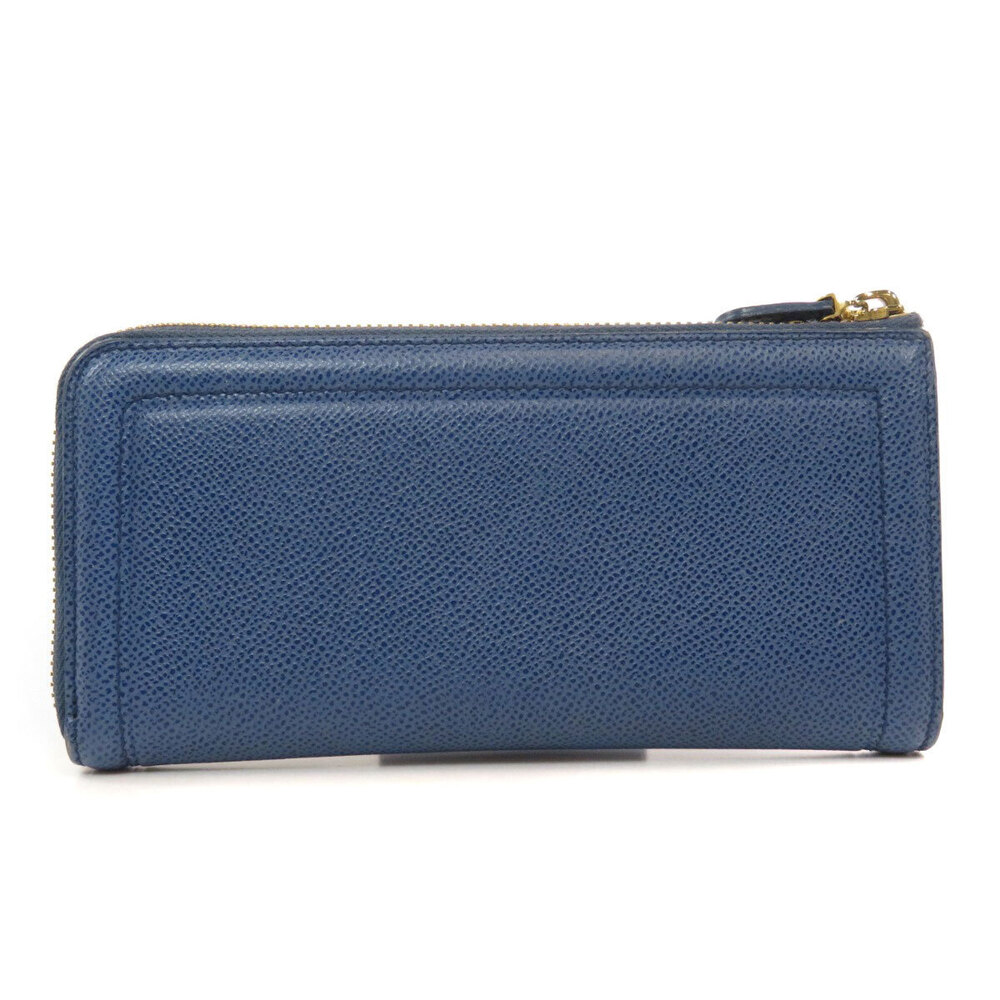 Salvatore Ferragamo Leather Rion Vara Long Wallet Black